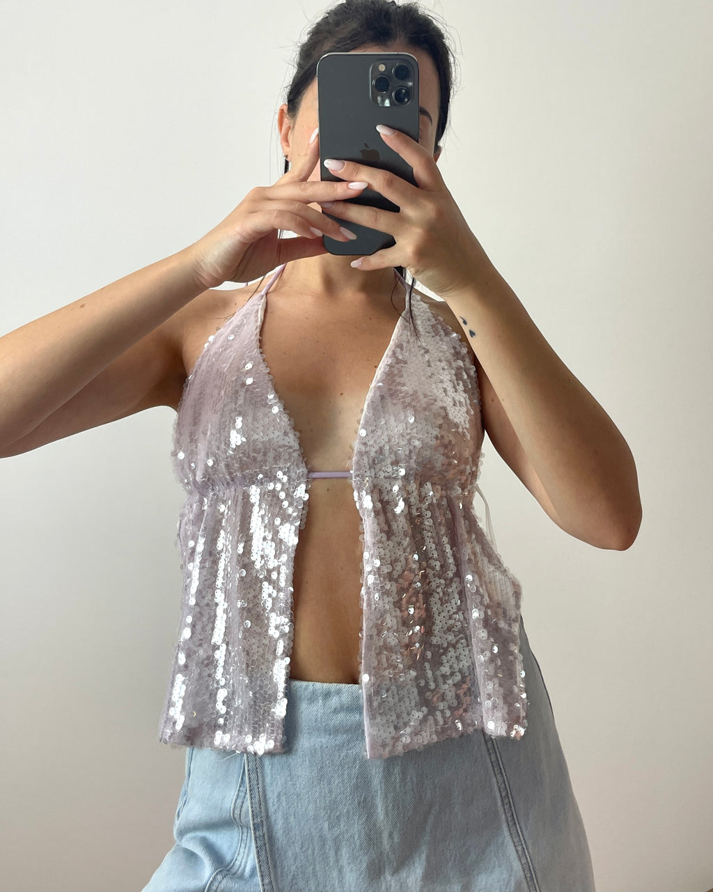 Top Paillettes Lilla